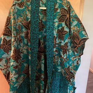 Floral Teal Kimono Jacket